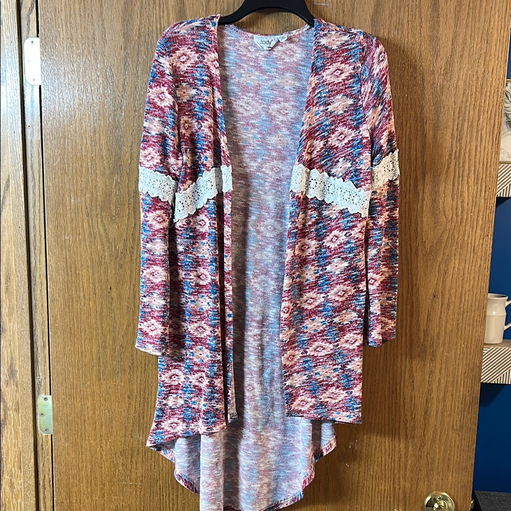 Jody California Medium Long Cardigan with Lace